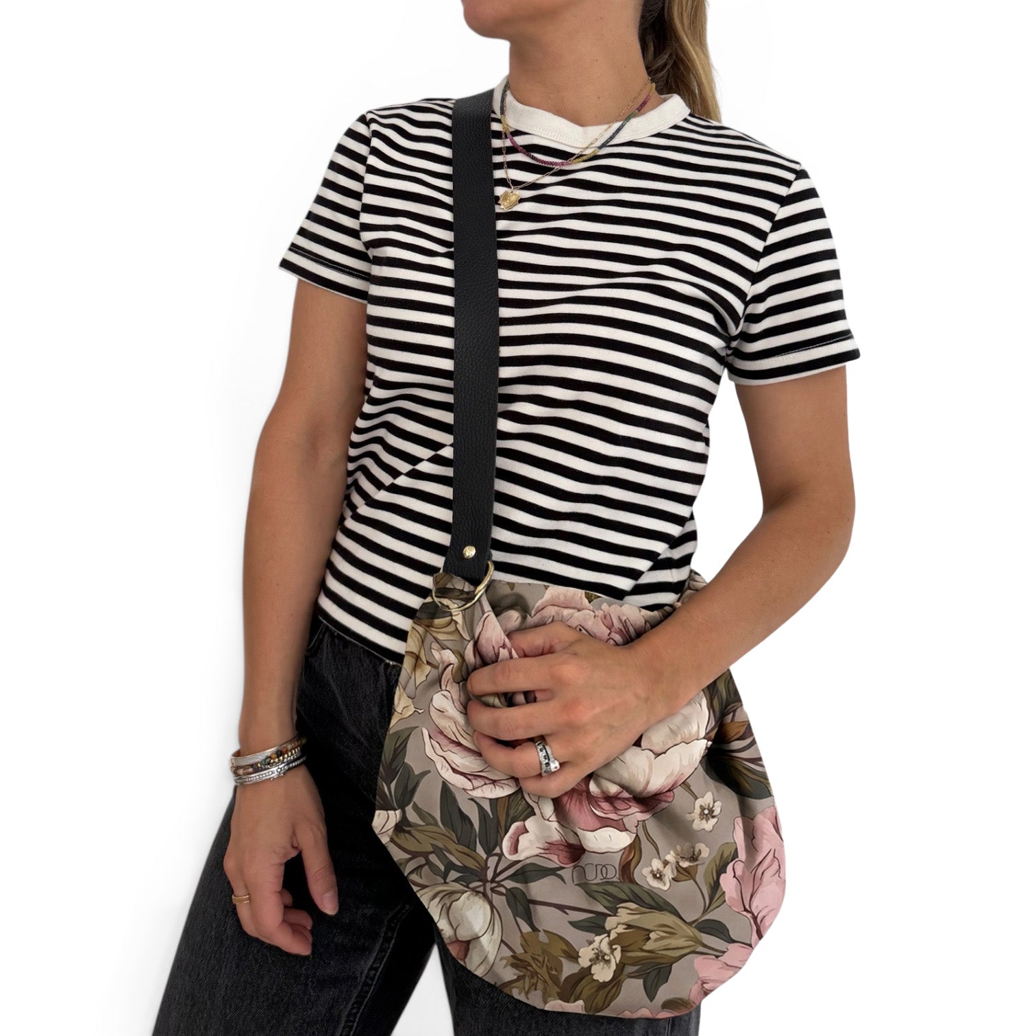SUMI Bag Pink Peonies Crossbody