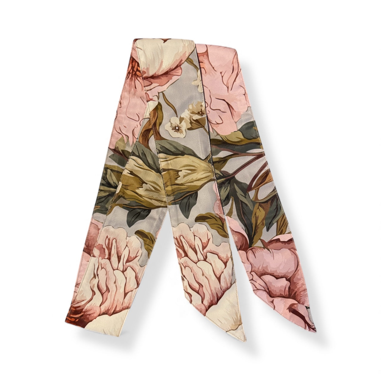 Pink Peonies Bow Scarf